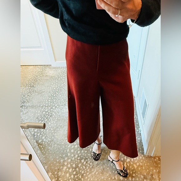 Celine Burgundy Phoebe Philo wool jersey culottes sz 40 - Picture 3 of 14